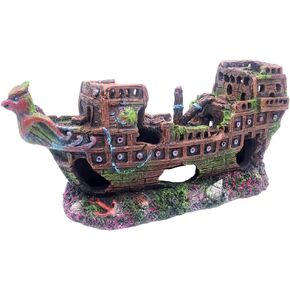 Little Aquarium Shipwreck Sunken Pirate Ship Mini Boat Fish Tank Decorations for Betta in Kuwait