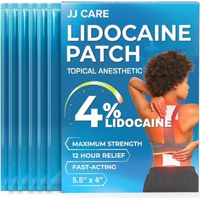 JJ CARE Lidocaine Patches [Pack of 30], 4% Lidocaine Pain Patches Maximum Strength, 4" x 5.5" Lidocaine Back Pain Relief Patches for Fast Numbing of Aches, Pains, Back, Neck, Shoulder, Muscle Soreness in Kuwait