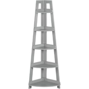 RiverRidge Amery 5-Tier Corner Ladder Shelf, Gray