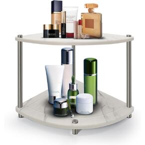 منظم عداد الحمام من Pletmin، رف سطح الحمام الجاف الفوري، منظم المكياج، منظم مكياج زاوية الغرور، رف الزاوية، منظم العناية بالبشرة (رمادي) in Kuwait