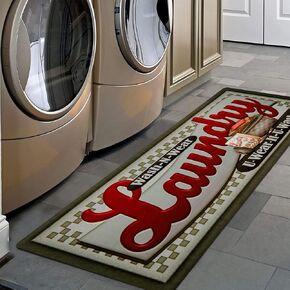 Pauwer Farmhouse Laundry Room Rug Runner 20"X59" Non Slip Laundry Rugs and Mats for Laundry Room Decor Washable Runner Rugs for Kitchen Floor Laundry Room Bathroom Hallway Entryway Area Rugs in Kuwait