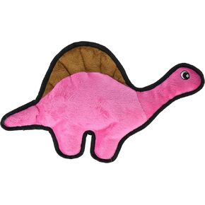 لعبة سناجل بابي تيندر تاف مجعدة - لعبة للكلاب من القطيفة القوية - ديناصور وردي برقبة طويلة مع صوت مجعد وخياطة متينة in Kuwait