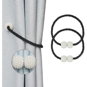 Nieffeiy Magnetic Curtain Tiebacks Convenient Curtains Drape Ties Backs Weave Rope Curtain Holdbacks for Outdoor Window Draperies