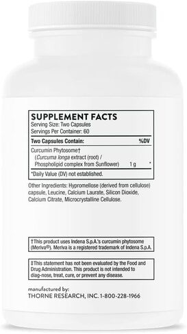 Thorne Research - Meriva-SR - (يحتوي على الصويا) - مكمل الكركمين النباتي - 120 كبسولة (تركيبة قديمة) in Kuwait