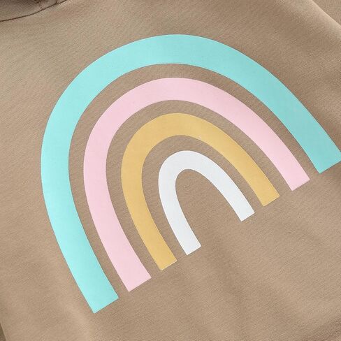 شوكة شجرة للجنسين طفل الفتيان الفتيات الملابس مقنعين البلوز قوس قزح رومبير طويلة الأكمام الرضع الخريف سترة 0-24 متر in Kuwait