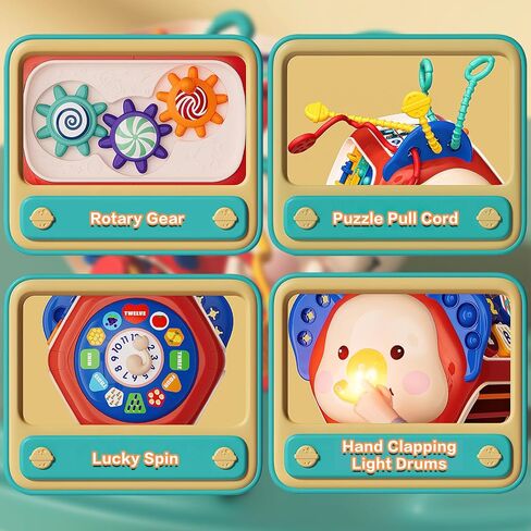 ألعاب مونتيسوري التعليمية من فيستون تودلدرز، لعبة مكعب أنشطة 8 في 1، لعبة مكعبات فرز الأشكال الحسية للأطفال مع الموسيقى والضوء، للأطفال الصغار بعمر 18 شهرًا فما فوق للأولاد والبنات in Kuwait