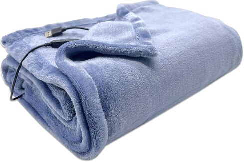 EZ Kitchen Hand Warming Heated Blanket, Soft Fleece Portable USB Power No Battery Outdoor Blanket, Stadium Blanket, Picnic Blanket, Traveling, Camping, Hiking Outdoor Activities Wheelchair, Airy Blue in Saudi Arabia