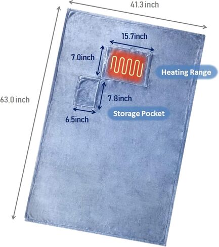 EZ Kitchen Hand Warming Heated Blanket, Soft Fleece Portable USB Power No Battery Outdoor Blanket, Stadium Blanket, Picnic Blanket, Traveling, Camping, Hiking Outdoor Activities Wheelchair, Airy Blue in Saudi Arabia