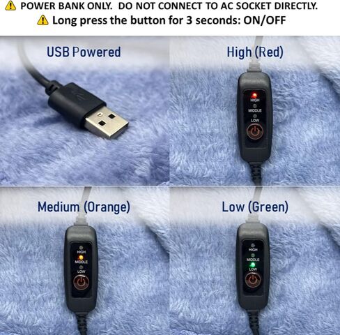 EZ Kitchen Hand Warming Heated Blanket, Soft Fleece Portable USB Power No Battery Outdoor Blanket, Stadium Blanket, Picnic Blanket, Traveling, Camping, Hiking Outdoor Activities Wheelchair, Airy Blue in Saudi Arabia