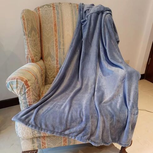 EZ Kitchen Hand Warming Heated Blanket, Soft Fleece Portable USB Power No Battery Outdoor Blanket, Stadium Blanket, Picnic Blanket, Traveling, Camping, Hiking Outdoor Activities Wheelchair, Airy Blue in Saudi Arabia