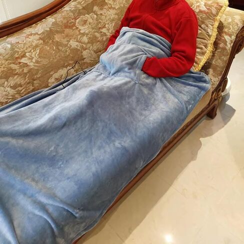 EZ Kitchen Hand Warming Heated Blanket, Soft Fleece Portable USB Power No Battery Outdoor Blanket, Stadium Blanket, Picnic Blanket, Traveling, Camping, Hiking Outdoor Activities Wheelchair, Airy Blue in Saudi Arabia