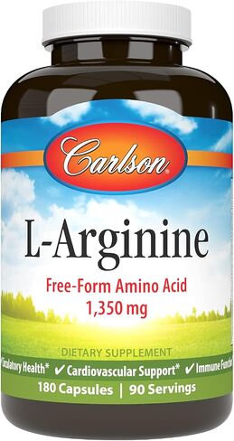 Carlson - L-Arginine, 675 mg, Circulatory Health, Support, 180 Capsules in Saudi Arabia