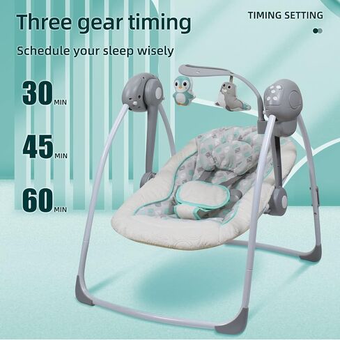 Vannetgo Comfort Portable Swing,Comfort Baby Rocking Chair with Soothing Music，Foldable,Bionic Design, Baby Sleeps Peacefully (25103) in Saudi Arabia