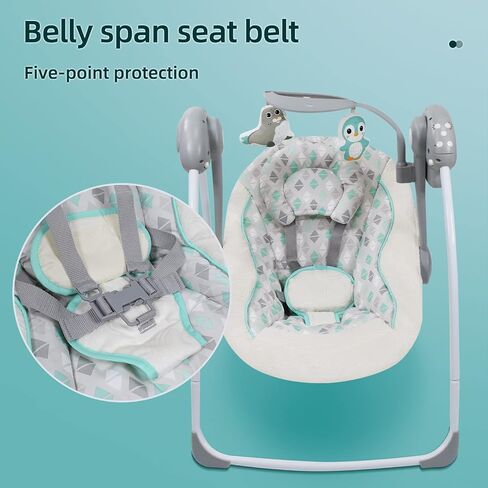 Vannetgo Comfort Portable Swing,Comfort Baby Rocking Chair with Soothing Music，Foldable,Bionic Design, Baby Sleeps Peacefully (25103) in Saudi Arabia