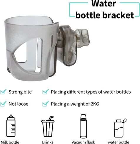 حامل أكواب عالمي من Xthuge، حامل أكواب عربة الأطفال، حامل أكواب الدراجة، حامل أكواب مصمم من عيار كبير، حامل أكواب يدور 360 درجة (أسود) in Kuwait