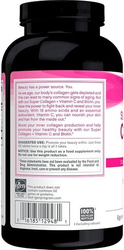 Super Collagen Super Collagen + C Supplement Tablet (360Count), 360Count (Packaging may Vary) in Kuwait