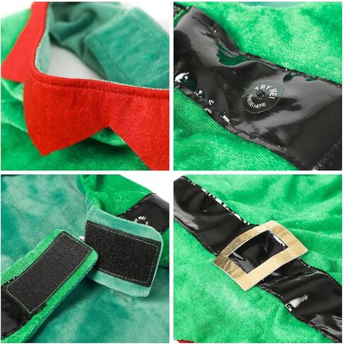 Cathpetic Christmas Dog Clothes Suit - Xmas Dog Costume with Beautiful Color Light Night Lovely Pet Christmas Costumes Santa Claus Cat Dog Dress Christmas New Year Dog Outfit (Small) in Kuwait