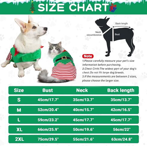 Cathpetic Christmas Dog Clothes Suit - Xmas Dog Costume with Beautiful Color Light Night Lovely Pet Christmas Costumes Santa Claus Cat Dog Dress Christmas New Year Dog Outfit (Small) in Kuwait