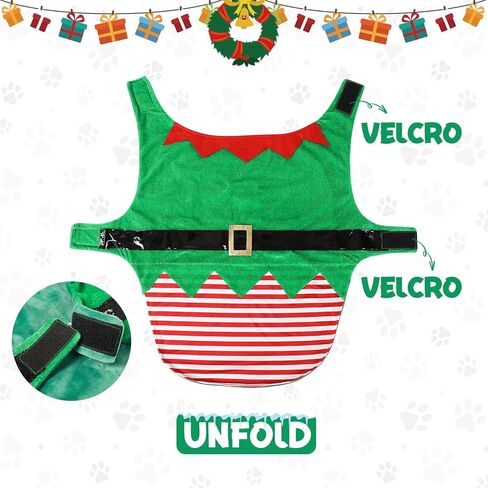 Cathpetic Christmas Dog Clothes Suit - Xmas Dog Costume with Beautiful Color Light Night Lovely Pet Christmas Costumes Santa Claus Cat Dog Dress Christmas New Year Dog Outfit (Small) in Kuwait