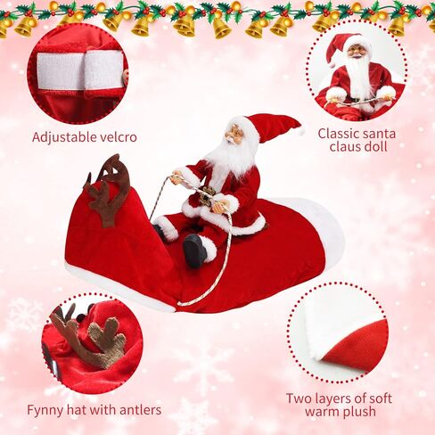 Kyerivs سانتا الكلب زي عيد الميلاد الكلب تخزين المواد الحيوانات الأليفة الملابس سانتا كلوز ركوب الحيوانات الأليفة تأثيري الأزياء حزب خلع الملابس الكلاب القطط الزي للكلاب الصغيرة المتوسطة الكبيرة الحجم - L in Kuwait