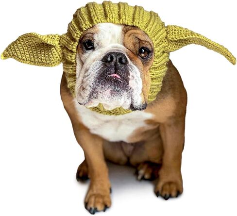 زي Zoo Snoods Baby Yoda للكلاب، مقاس متوسط ​​- دافئ بدون غطاء للأذن للحيوانات الأليفة، زي كلب حرب النجوم للشتاء والهالوين وعيد الميلاد ورأس السنة الجديدة، أغطية أذن من خيوط الغزل الناعمة in Kuwait