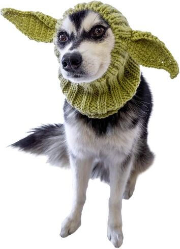 زي Zoo Snoods Baby Yoda للكلاب، مقاس متوسط ​​- دافئ بدون غطاء للأذن للحيوانات الأليفة، زي كلب حرب النجوم للشتاء والهالوين وعيد الميلاد ورأس السنة الجديدة، أغطية أذن من خيوط الغزل الناعمة in Kuwait
