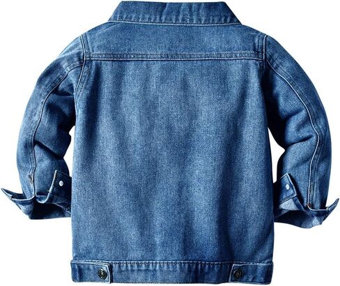 IBTOM CASTLE Toddler Baby Boy Girls Denim Jacket Button Down Hoodie Jeans Coat Cowboy Outwear Casual Outwear Western Clothes in Saudi Arabia