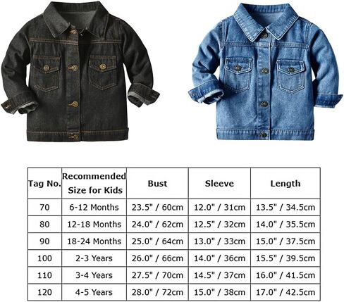 IBTOM CASTLE Toddler Baby Boy Girls Denim Jacket Button Down Hoodie Jeans Coat Cowboy Outwear Casual Outwear Western Clothes in Saudi Arabia