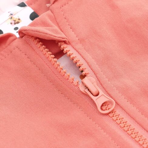 Famuka Baby Girls Hooded Jacket Floral Pattern Coat Rabbit Style Windbreaker for Spring/Autumn in Kuwait