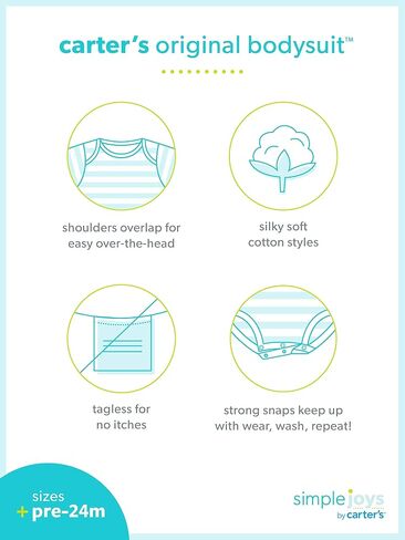 Simple Joys by Carter's Unisex Babies' Long-Sleeve Bodysuit, Pack of 5, Grey/White, 6-9 Months in Saudi Arabia