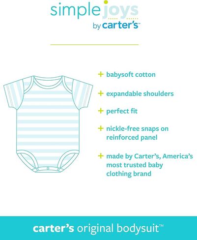 Simple Joys by Carter's Unisex Babies' Long-Sleeve Bodysuit, Pack of 5, Grey/White, 6-9 Months in Saudi Arabia