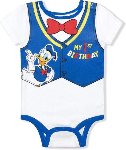 Disney Mickey Mouse Donald Duck Goofy Baby Boys 1st Birthday Bodysuit Creeper for Infant in Saudi Arabia