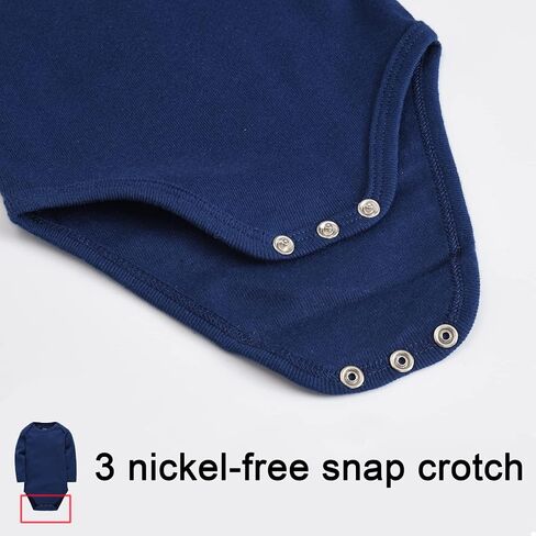 kavkas Baby Bodysuit Long Sleeve One Piece Cotton Undershirt for Infant Boys and Girls Solid Color 0-24 Months in Kuwait