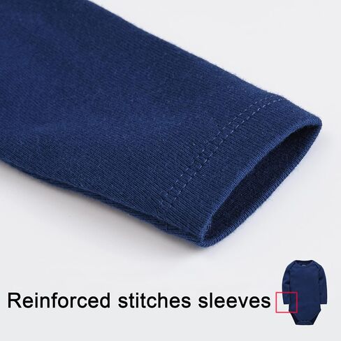 kavkas Baby Bodysuit Long Sleeve One Piece Cotton Undershirt for Infant Boys and Girls Solid Color 0-24 Months in Kuwait