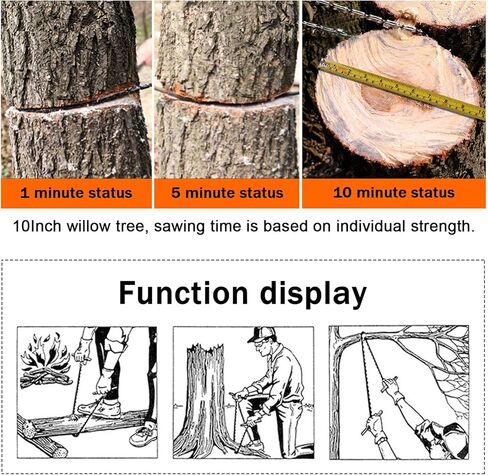 منشار جيب يدوي بحبل لقطع الاشجار (36 انش - 11 سنًا) منشار نجاة بسلك طويل مع اشعال النار وقفازات للتخييم والمشي لمسافات طويلة والصيد في الهواء الطلق معدات الطوارئ مع مقبض باراكورد in Kuwait
