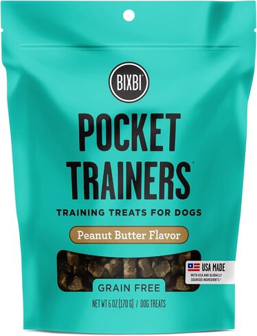 BIXBI Pocket Trainers, Chicken (6 oz, 1 Pouch) - Small Training Treats for Dogs - Low Calorie and Grain Free Dog Treats, Flavorful Pocket Size Healthy and All Natural Dog Treats in Saudi Arabia