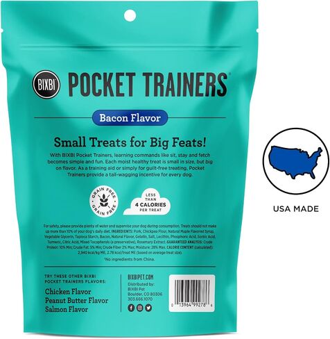 BIXBI Pocket Trainers, Chicken (6 oz, 1 Pouch) - Small Training Treats for Dogs - Low Calorie and Grain Free Dog Treats, Flavorful Pocket Size Healthy and All Natural Dog Treats in Saudi Arabia