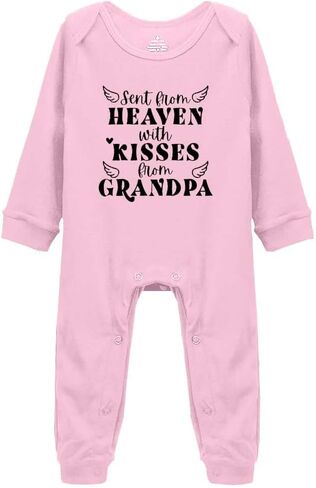 SiYooca Sent From Heaven With Kisses From Grandpa Unisex Cotton Onesie For Baby Footed Playsuit Outfits in Saudi Arabia