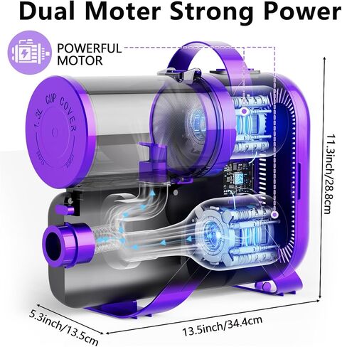 XiaZ Dog Grooming Vacuum Dryer with Clippers, 15 Kpa Dog Grooming Kit with Nail Grinder and Paw Trimmer, Hair Vacuum Groomer for Shedding Blowing Trimming Pet's Hair, 10 Pet Grooming Tools, Low-Noise in Kuwait