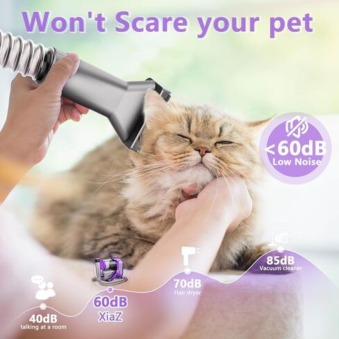 XiaZ Dog Grooming Vacuum Dryer with Clippers, 15 Kpa Dog Grooming Kit with Nail Grinder and Paw Trimmer, Hair Vacuum Groomer for Shedding Blowing Trimming Pet's Hair, 10 Pet Grooming Tools, Low-Noise in Kuwait