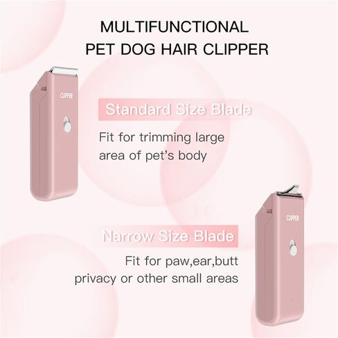 2-in-1 Professional Dog Grooming Kit - Low Noise, Waterproof, USB Rechargeable, and Safe Ceramic Blade - Gift for Dogs and Cats (Pink) in Kuwait