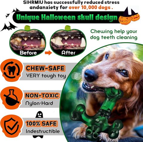 ألعاب SIHRMIU للكلاب للمضغ العدواني، نكهة لحم الخنزير المقدد الباهتة، عظمة كلب غير قابلة للتدمير تقريبًا للسلالات المتوسطة/الكبيرة، أقوى ألعاب مضغ للكلاب من النايلون، هدية ممتعة للكلاب شديدة التحمل وتدوم طويلاً in Kuwait