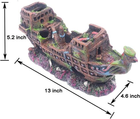 Little Aquarium Shipwreck Sunken Pirate Ship Mini Boat Fish Tank Decorations for Betta in Kuwait