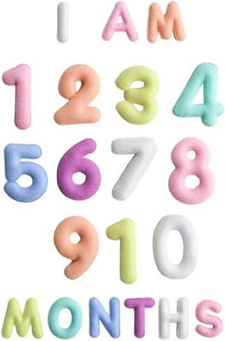 Baby Monthly Milestone Numbers – Signs & Photo Props – Soft Felt Letters & Numbers for Baby Announcement, Newborn Photography, Neutral in Saudi Arabia