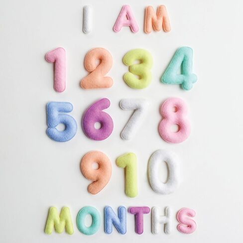 Baby Monthly Milestone Numbers – Signs & Photo Props – Soft Felt Letters & Numbers for Baby Announcement, Newborn Photography, Neutral in Saudi Arabia