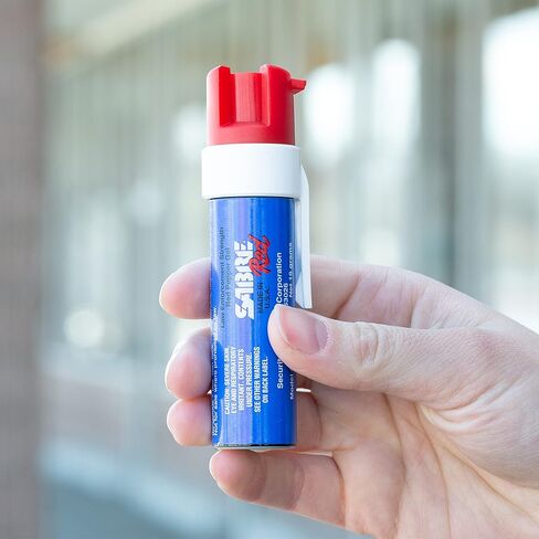 SABRE Pepper Gel With Attachment Clip, 35 Bursts (5x The Competition), 12-Foot (4-Meter) Range, Gel Is Safer, UV Marking Dye, Twist Lock Safety, Patriotic Design in Kuwait