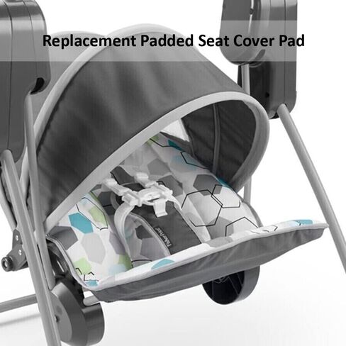 Replacement Part for Fisher-Price On-The-Go Baby Swing - GKH40 ~ Replacement Padded Seat Cover Pad ~ Blue, Green and Gray Hexagon Print in Saudi Arabia