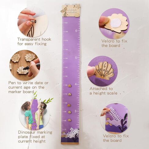 مخطط نمو للأطفال، مخطط نمو لباد الارتفاع للأطفال، مسطرة يدوية، ديكور جداري لغرفة الأطفال، مخطط نمو قابل للإزالة للأطفال، ديناصور in Kuwait