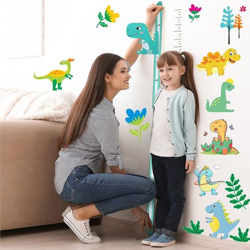 Growth Chart for Kids,Removable Adjustable 3D Dinosaur Magnetic Height Chart for Kids,Height Ruler Nursery Dinosaur Wall Decals for Kids Sticker for Nursery Playroom Wall Decor in Saudi Arabia
