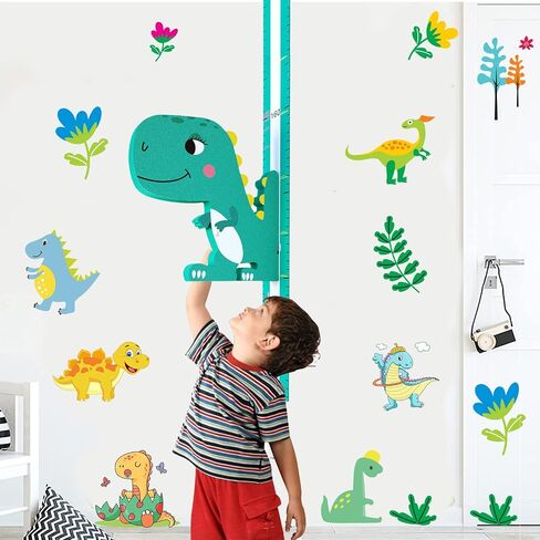 Growth Chart for Kids,Removable Adjustable 3D Dinosaur Magnetic Height Chart for Kids,Height Ruler Nursery Dinosaur Wall Decals for Kids Sticker for Nursery Playroom Wall Decor in Saudi Arabia